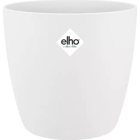 Pot de Fleur Rond 18 cm Plastique Recyclé Finition Mate Couleur Blanche - PANGIVO