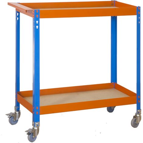 Simonrack Mobile Werkbank Blau Orange Holz 75 kg Tragfähigkeit