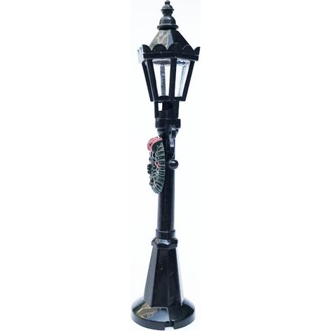 Lot de 2 mini lampadaires de Noël, bancs de parc, mini-lampadaires, accessoires pour maison de poupée, village de Noël, allée et jardin féerique (1/5)