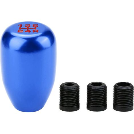 Pommeau De Vitesse - Aluminium - 5 Vitesses - Pour Levier Manuel - Bleu - 1 Pièce (1/5)