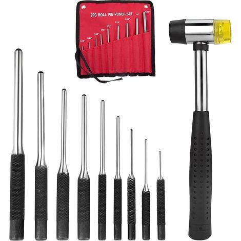 9 Pièces en Acier à Tête Ronde Broches Ensemble de Poinçons Ajusteur Poinçon Chasse Dissolvant Broches Outils de Poinçon Accessoires Enlever Réparation (1/5)