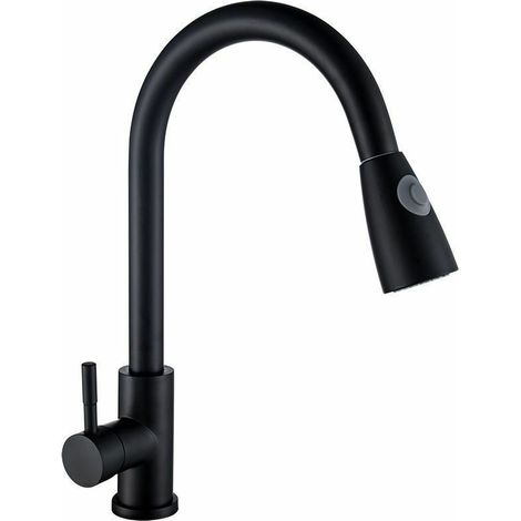 Mélangeur de cuisine Robinet d'eau chaude et froide de cuisine en acier inoxydable 304 brossé (1/4)