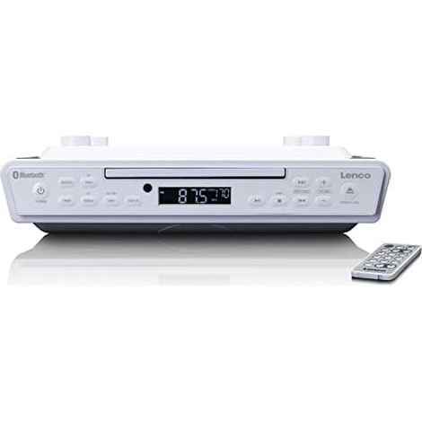 Lenco KCR-190 Radio de Cuisine Dab+ - Bluetooth - PLL FM - 30 Présélections de Stations - Affichage et lumière LED - Minuterie - - Alarme - White (1/3)