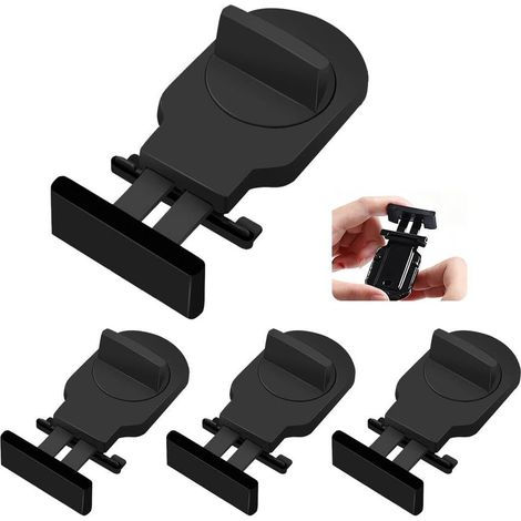 4 Pièces Verrou Baie Coulissante,Serrure Butée Réglable,Serrure de Sécurité pour Fenêtre,Bloque Fenetre Coulissante,Sans Perceuse, pour Portes et Fenêtres Coulissantes (Marron)