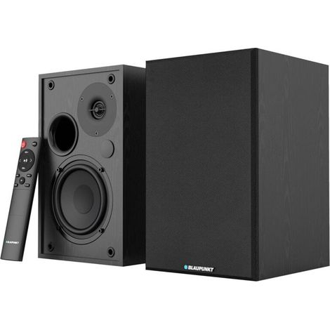 Blaupunkt BS40BK - Altavoces Bluetooth de banda ancha, 2 unidades, color negro, 40 W RMS, 40 Hz - 20 kHz, estéreo, MDF, reflejo inferior (1/5)
