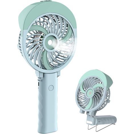 Tragbarer Sprühventilator, Mini-Taschenventilator, faltbar, USB-aufladbar, tragbarer Kühler, ideal für Reisen, Camping und (1/5)
