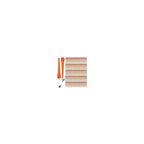 Lot de 100 Lames de Rechange en Plastique pour Coupe-Bordures Gardena 9823 9825 9820 9821 Lames débroussailleuse 70mm (1/5)
