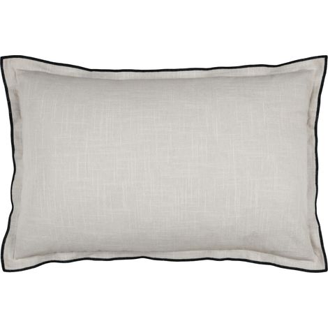 Coussin volant plat feston noir coton Naturel 40x60 cm (1/2)