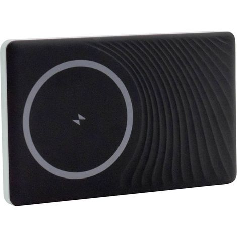 RealPower MAG ultra slim Power bank 5000 mAh MagSafe, Consegna di potenza USB-C® Argento, Nero (1/2)