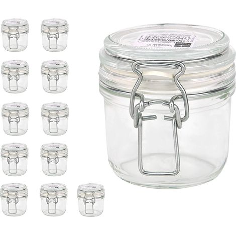 KIT 12 PZ BORMIOLI FIDO VASO IN VETRO CON TAPPO ERMETICO 200 CC