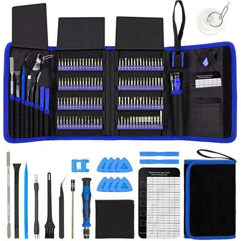 142-teiliges Präzisionsschraubendreher-Set, professionelles Elektronikreparatur-Werkzeugset zur Reparatur von Computern, PCs, Laptops, Tablets und Spielekonsolen. (1/4)