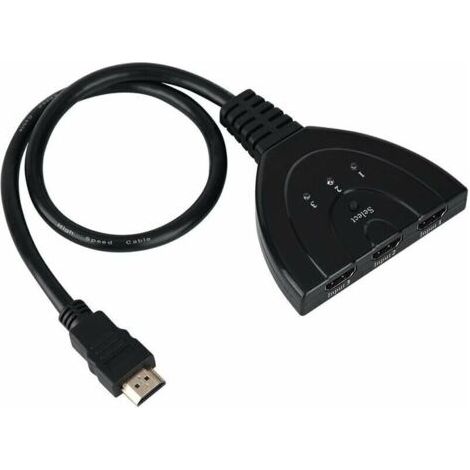 Convertisseur Audio HDMI Commutateur de Commutation Vidéo 1080P Câble de Conversion pour Adaptateur de Signal Fractionné HDMI 3 en 1 Sortie(50cm)