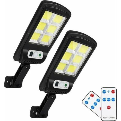 2 lampes LED télécommandées, lampadaire LED extérieur alimenté par l'énergie solaire, lampe murale de sécurité sans fil alimentée par l'énergie (1/4)