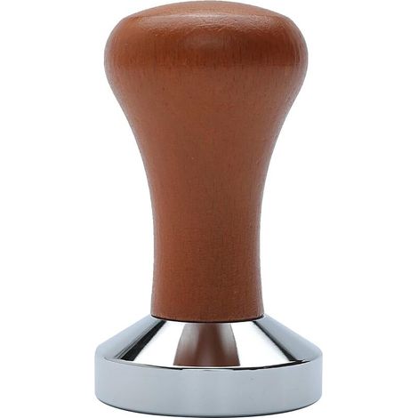 Diese Edelstahl-Kaffeemaschine mit Stempel, 53-mm-Tamper und Holzgriff ist das ideale Werkzeug für Baristas. (1/4)