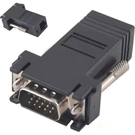 Kit adaptateur de câble réseau VGA mâle vers LAN CAT5/CAT6 RJ45 femelle (1/4)