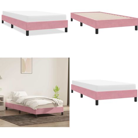 vidaXL Bettgestell ohne Matratze Rosa 80x220 cm Samt (1/5)