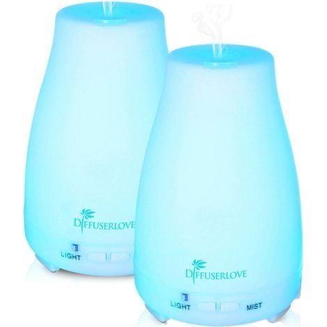 Diffuseurs d'Huiles Essentielles Electrique 2PCS 200Ml Humidificateurs à Diffuseur d'Aromathérapie avec 7 Lumières De Couleur Et Arrêt Automatique sans Eau pour Domicile (1/5)
