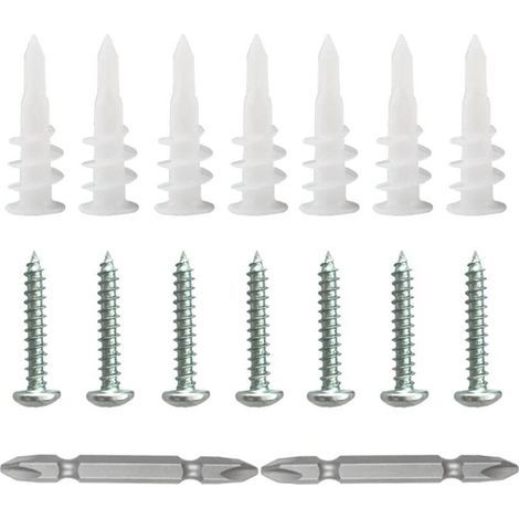 Cheville en Plastique 100 Pièces Cheville mur Creux ChevillePlaco Cheville pour Parpaing Creux Cheville Beton Vis pour Cloisons Sèches Chevilles avec Vis de Taraudage Auto Foreuses (1/5)
