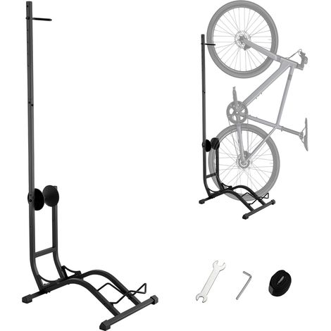 Wiltec Fahrradständer vertikal Typ 02 Universal Fahrradhalter 400 x 460 x 1300 mm bis 35 kg, Radständer mit höhenverstellbaren Ratschenhaken mit Push In System (1/5)