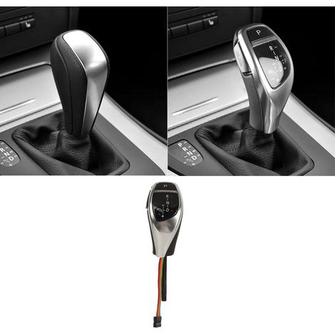 (Video verfügbar) Modifikation für BMW 3er E90 (Linkslenker): elektronischer LED-Daumenwählhebel, roter Startknopf, galvanisierte Silberlackierung (1/5)