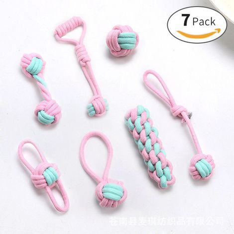 Ensemble Lot de 7 de Jouets pour Chien, durables mâcher Corde Jouet Solitude Petits et Moyens Chiens santé (multicolore) (1/5)