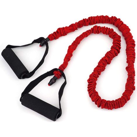 Bruchsicheres Zugseil mit Textilummantelung, elastisches TPE-Fitnessseil, rot 5  9  1200 mm (15-20 lb) (1/5)