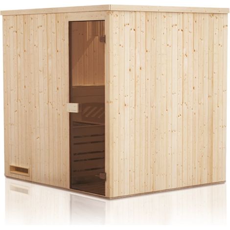 Cabine de sauna 194x144x199 avec poêle à commande déportée (1/5)