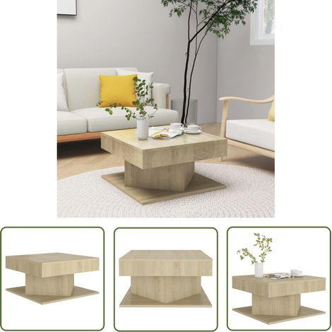 The Living Store Couchtisch Sonoma-Eiche 57x57x30 cm Holzwerkstoff - Couchtisch - Wohnzimmertisch - Esszimmertisch - Beistelltisch - Holzmöbel (1/5)