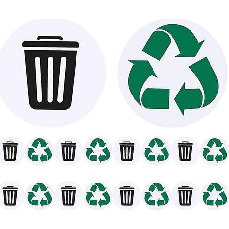 Étiquette autocollante de recyclage en PVC pour poubelle, compatible avec le tri des déchets (1 lot) (1/5)