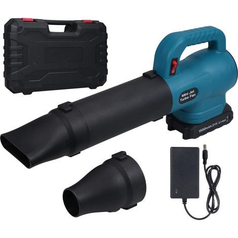 Souffleur à neige 35 000 tr/min 21 V avec batterie de 1500 mAh, interrupteur unique, 3 buses de rallonge, accessoires pour le nettoyage de voiture, la poussière domestique, l'élimination de la neige