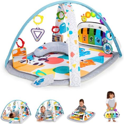 BABY EINSTEIN Kickin’ Tunes Tapis de sol éveil bébé évolutif, 4-en-1, jouet piano amovible, arche, cadeau bébé, multilingue (1/5)