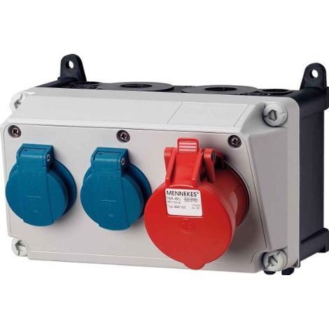 MENNEKES 910007 SteckdosenKombination 1CEE, 2Schuko AMAXX Steckdosen-Kombination, IP44-'1036489'