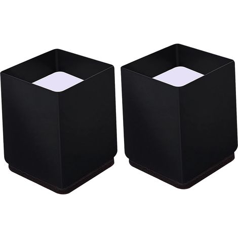 2pcs Protecteur de pieds de table de rehausseur de chaise de meuble pour la surface en tapis et Carré - Noir 4x5cm en bois (1/4)