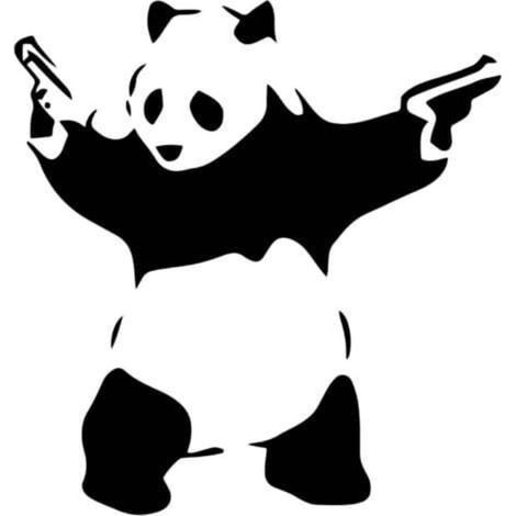 Adesivo per auto 10x10 cm con panda sportivo, adesivo Kung Fu Panda, adesivo divertente per auto (1/5)