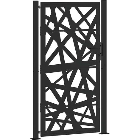 Portail de jardin,Portail de clôture,Portillon de jardin noir 105x180 cm acier conception de lumière CFW83002 (1/5)