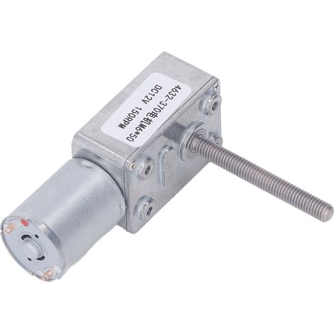Moteur à engrenage à vis sans fin CC M6 x 50 mm en alliage d'aluminium et laiton, réversible, pour ouvre-fenêtre, 12 V CC, 150 tr/min (1/5)