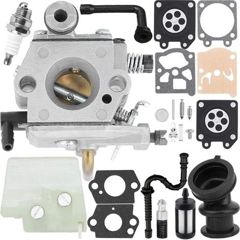 Carburador para motosierra Stihl 024 026 Pro MS260 MS240 MS260 Pro. Reemplaza las piezas 1121 120 0610 WT-403B WT-403A. Incluye filtro de aire, bujía y kit de manguera de combustible.