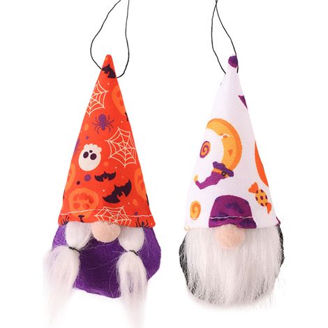 Poupées de gnome décoratives porte-bonheur, mignonnes et sans visage, pour Halloween, à poser sur une cheminée ou un rebord de fenêtre (type 2, 12 x 5 cm). (1/4)