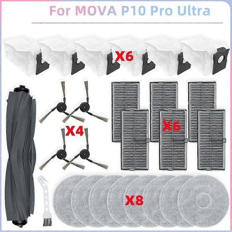 Filtre pour aspirateur brosse pour aspirateur Filtre de brosse pour aspirateur filtre de P10 Pro Ultra Aspirateur Main Tricut Roller Side Brosse HEPA Filtre Serpillière Cloth Sac à poussière Replace (1/5)