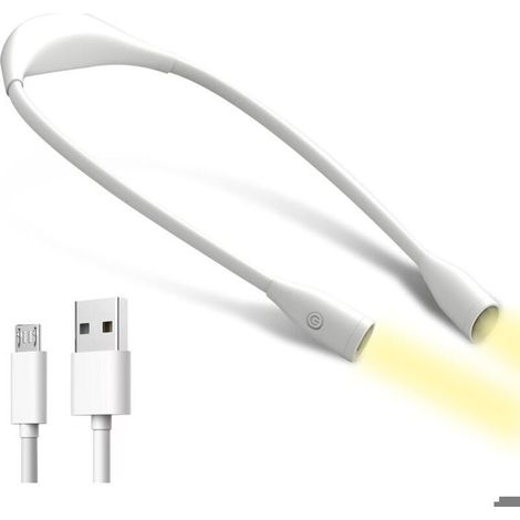 Leselampe für den Nacken, Buchlampe, wiederaufladbare LED-Leselampe, verstellbare Nackenleuchte mit 3 Farben zum Lesen. (1/5)
