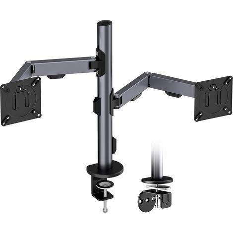 Support Ecran PC 2 Écrans de 13 à 30 Pouces, Bras Indépendamment Réglables avec Gestion des Câbles, Inclinaison, Pivotement, Rotation, Charge jusqu'à 8 kg par Bras, VESA 75/100mm, MA002-2 (1/5)