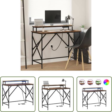 Bois d'ingénierie -  Bureau Chêne fumé 100 x 50 x 86,5 cm Bois d'ingénierie (1/5)