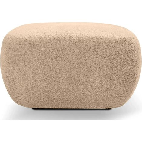 SANTIAGO - Pouf en tissu bouclette Café 75x75x39 (1/5)