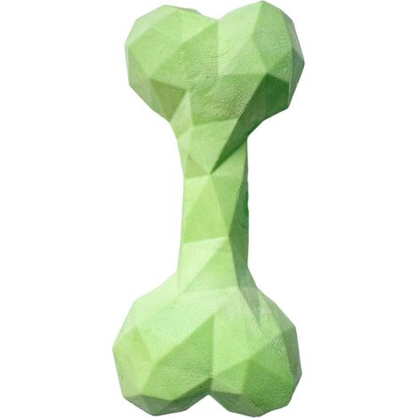 Faceted Bone Rubber Jouet pour chien – nettoyage des dents macher Bone – pour macheurs intensifs et Fetch – Vert (1/5)