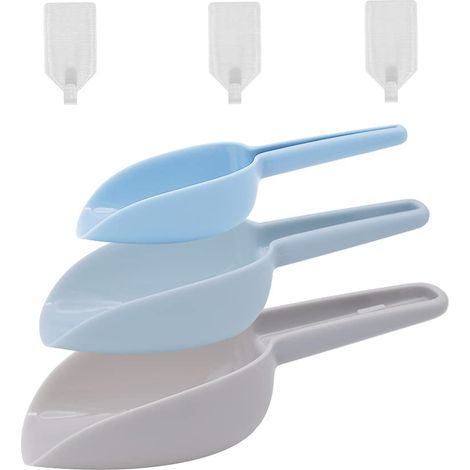 Ensemble de pelle à glace, pelle à nourriture, pelle à bar, pelle à farine, 50 ml/100 ml/150 ml, 3 pelles emboîtables en plastique avec crochet de suspension (1/5)