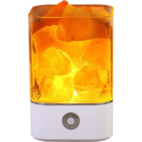 MIMOSON-Lampe à sel naturelle de l’himalaya, lampe à roches cristallines à sel rose de l’himalaya, lampe de nuit à sel de lave de petite mine saine, pour chambres à couchettes et bureaux (1/5)
