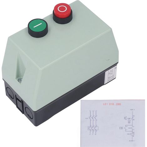 Démarreur de moteur 3 phases, double usage, utilisation facile, protection puissante et intelligente, interrupteur de commande de démarrage du moteur pour compresseur d'air (1/5)