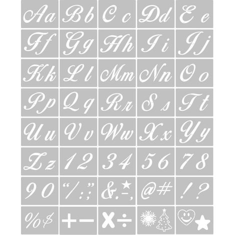 40 wiederverwendbare und abwaschbare Buchstaben- und Zahlenschablonen aus umweltfreundlichem PET für Bastelarbeiten, Malen auf Holz, Scrapbooking, Stoff, Wand- und Türdekoration sowie Innenbeschilderu (1/5)