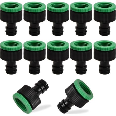 10 Pcs Connecteurs de Robinet de Tuyau D'arrosage 3/4 '' and 1/2 '' BSP 2in1 Plastique Nez de Robinet d'arrosage à Visser Adapter Raccord de Connecteur de Robinet Fileté (1/5)