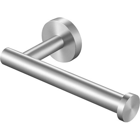 Wandmontierter Toilettenpapierhalter aus gebürstetem Edelstahl (perforiert, silber) (1/4)